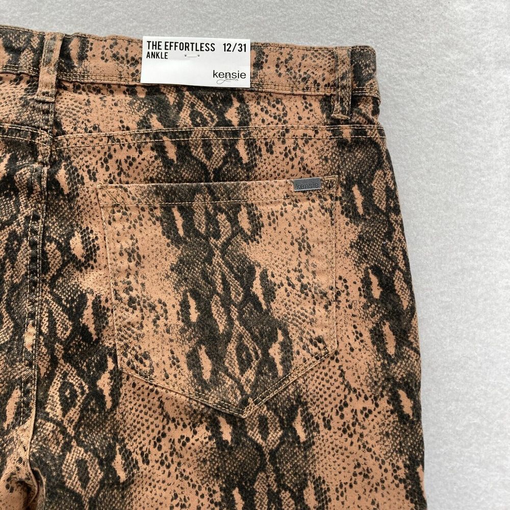 Kensie Jeans The Effortless Ankle Women's 12/31 Brown Stretch Denim Snakeskin - Picture 12 of 13